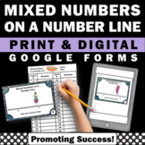 Mixed Numbers and Improper Fractions on a Number Line Task