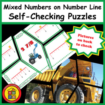 Preview of Mixed Numbers on a Number Line: Self-Checking Puzzles