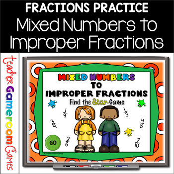 Preview of Mixed Numbers to Improper Fractions Game