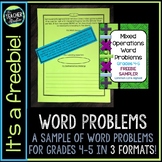 Mixed Operation Word Problem FREEBIE: Problem Solving for 