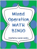 Mixed Operation Math Bingo with 33 Unique BINGO Cards