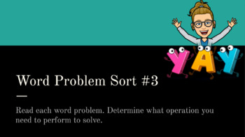 Preview of Mixed Operation Word Problem Sort #3