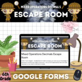 Mixed Operations Decimals Escape Room