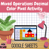 Mixed Operations Decimals Google Sheets Color Pixel Activity