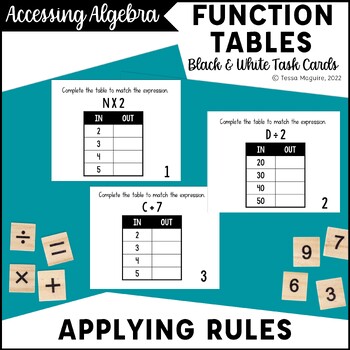 Preview of Mixed Operations Input-Output Tables Task Cards - Applying Rules
