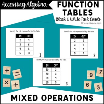 Preview of Mixed Operations Input-Output Tables Task Cards - Rules in Function Tables