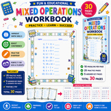 Mixed Operations Math Worksheets | 30 Printable Pages | Basic Math Practice