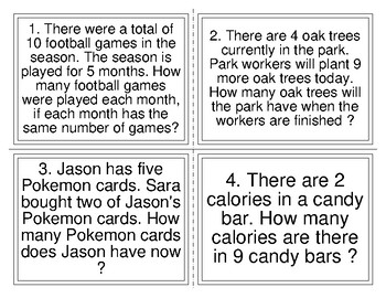 Preview of Mixed Operations Word Problem Task Cards (32)