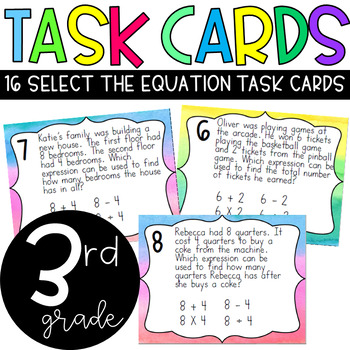 Mixed Operations Word Problem Task Cards by Lattes and Lesson Plans