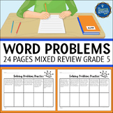 Mixed Operations Word Problems Math Review Worksheets 5th Grade