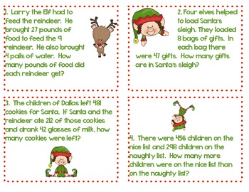 Mixed Operations (X/+-) Story Problem Cards - Holiday Themed by Lindsey ...