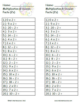 mixed practice fact quizzes multiplication and division