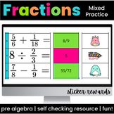Mixed Practice with Fractions Digital Sticker Activity