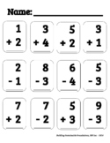 Mixed Problems Worksheet: Addition and Subtraction Facts