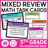 5th Grade Mixed Review Task Cards 5th Grade Test Prep Math