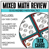 Mixed Review Math Task Cards (Seuss-Inspired)
