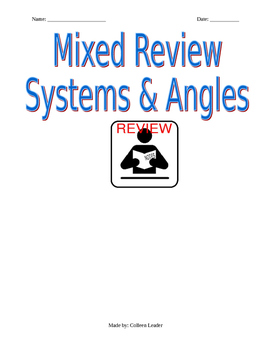 Preview of Mixed Review Systems of Equations & Angles