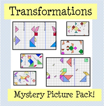 Preview of Transformations Mystery Picture Pack (Reflection, Rotation, Translation)