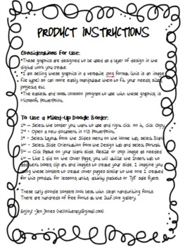 Mixed-Up Doodle Borders - Black/White (Set of 52) by Hello Literacy