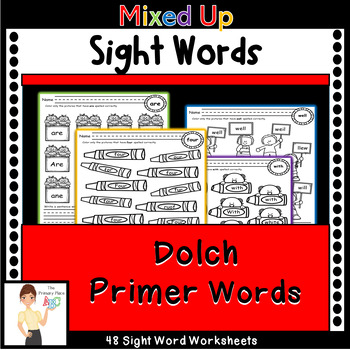 Preview of Mixed Up Dolch Primer Sight Words Printables