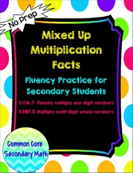 Preview of Mixed Up Multiplication for Secondary Students: No Prep Fluent in Math Series