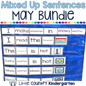Preview of Mixed Up Sentences May Bundle - Pocket Chart Sentences 