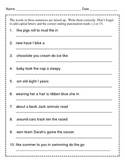 Mixed Up Sentences /  Writing Sentences / Grades 2 & 3 / Set 1