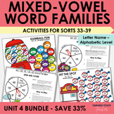 Mixed Vowel Word Families Games and Letter Name Alphabetic
