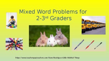 Preview of Mixed Word Problems for 2-3rd graders