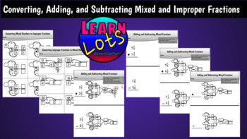 Preview of Mixed and Improper Fractions: Converting/Adding/Subtracting