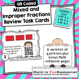 Mixed and Improper Fractions Task Cards (QR Code Version)