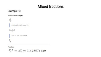 Preview of Mixed fractions