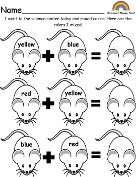 Mixing Colors-Mouse Paint-Rainbow Unit Activity by Katie Mense | TpT