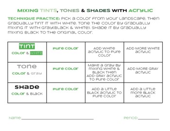 Preview of Mixing Tints, Tones & Shades with Acrylic Paint