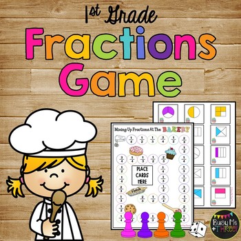 Preview of Fractions Activity for First Grade Fractions Game for Math Stations