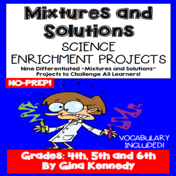 Preview of Mixtures And Solutions Projects, Vocabulary Handout