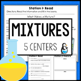 Mixtures and Solutions Science Centers | 3rd 4th Grade Rea