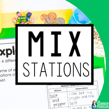 Preview of Mixtures and Solutions Science Stations | Separating Mixtures, Sort, Activities