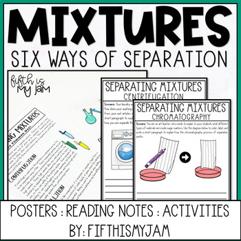 Preview of Mixtures Six Ways of Separation Notes | Activity Pack | Scenarios