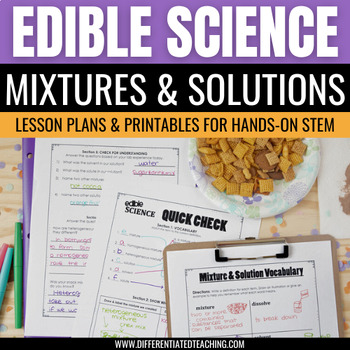 Preview of Mixtures & Solutions: Hands-on Edible Science Lab for a 5th Grade STEM Classroom