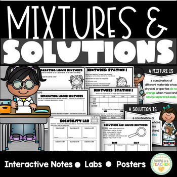 Preview of Mixtures & Solutions - Labs & Interactive Notes