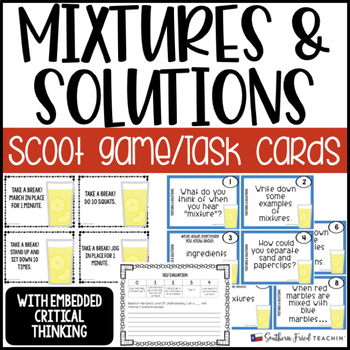 Preview of Mixtures & Solutions Scoot Game/Task Cards