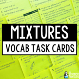 Mixtures and Solutions Science Vocabulary Task Cards | Sep