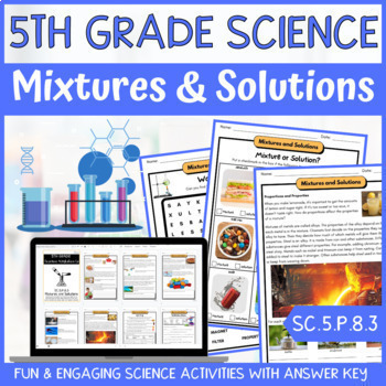Preview of Mixtures and Solutions Activity & Answer Key 5th Grade Physical Science