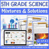 Mixtures and Solutions Activity & Answer Key 5th Grade Phy