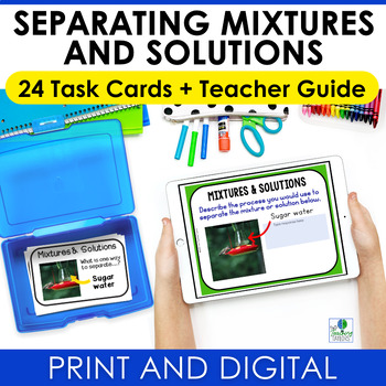 Preview of Separating Mixtures and Solutions | Discussion Task Cards and Digital Activity