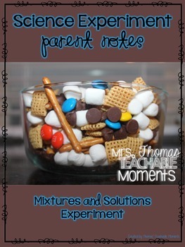 Preview of FREEBIE Mixtures and Solutions Experiment Notes (Science)