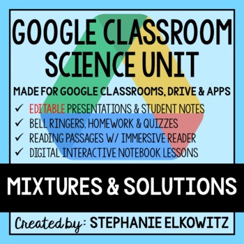 Preview of Mixtures and Solutions Google Classroom Lesson Bundle
