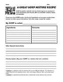 Mixtures and Solutions GORP Recipe Science Activity Homework