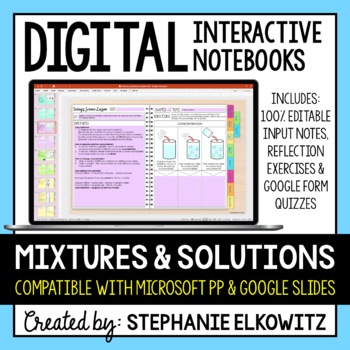 Preview of Mixtures and Solutions Interactive Notebook | Google Slides | Microsoft PP